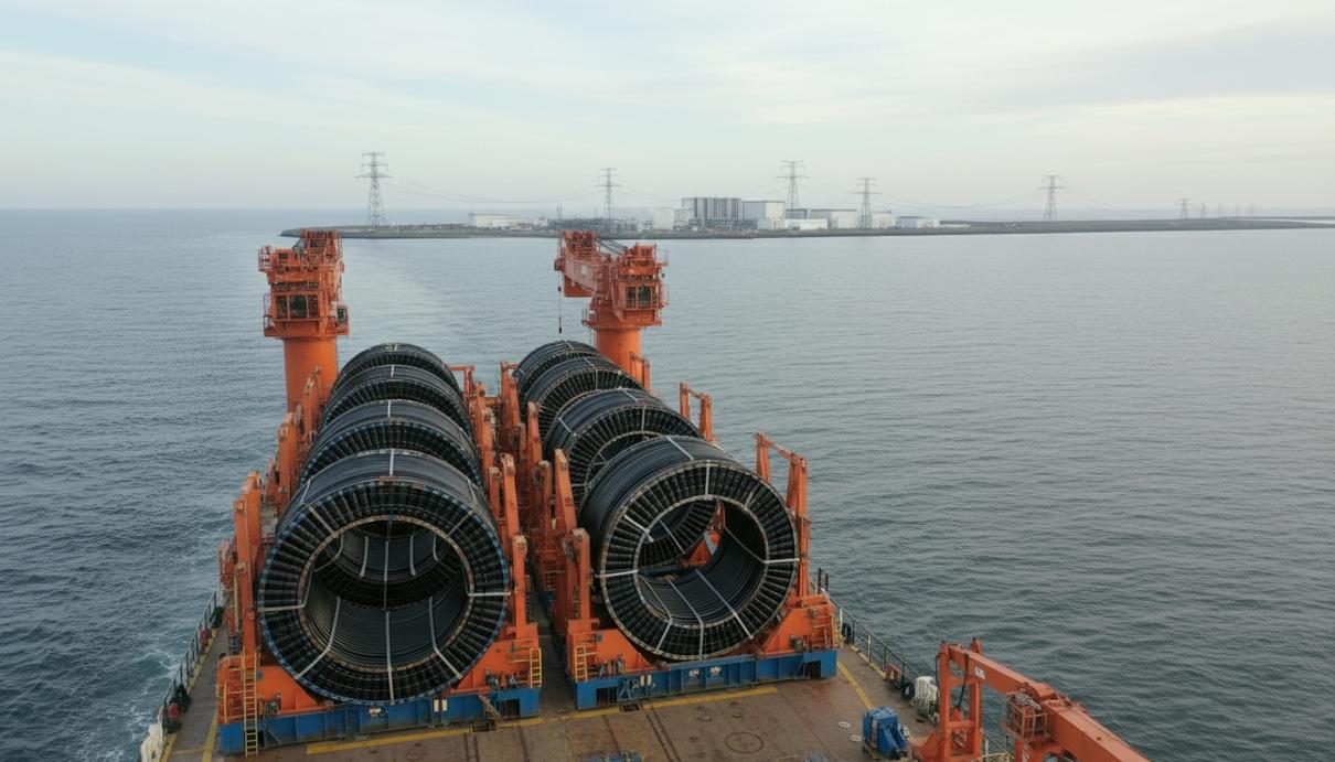 Прокладка подводного энергетического кабеля и электроподстанция на морском побережье Великобритании